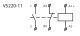 VS 220-11, spínání do 1,3 kW AC3, ovládání 24 V AC / DC