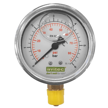 Irritec Manometr 0-6 bar, glycerinová náplň, Ø 63mm