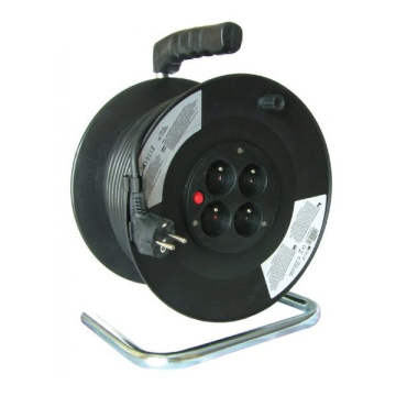 Prodlužovací kabel 25m černý 3x1,5mm², 4x zásuvka