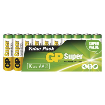Alkalická baterie GP Super LR6 AA (tužka), 10 ks
